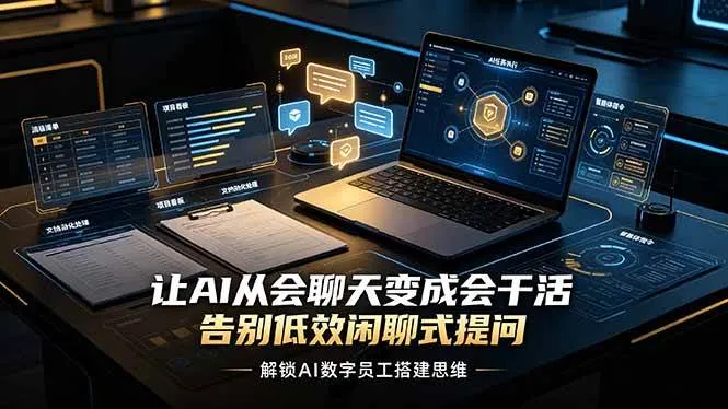 (19130期)让AI从会聊天变成会干活,告别低效闲聊式提问,解锁AI数字员工搭建思维-副业吧