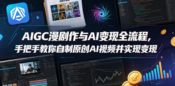 AIGC漫剧创作与AI变现全流程,手把手教你自制原创AI视频并实现变现-副业吧