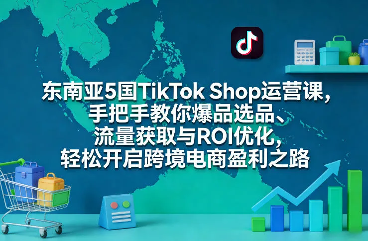 东南亚5国TikTok Shop运营课，手把手教你爆品选品、流量获取与ROI优化，轻松开启跨境电商盈利之路-副业吧