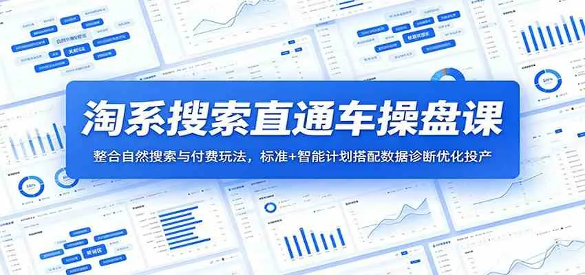 淘系搜索直通车操盘课：整合自然搜索与付费玩法，标准+智能计划搭配数据诊断优化投产-副业吧