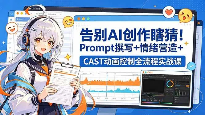 （18473期）告别AI创作瞎猜！Prompt撰写+情绪营造+CAST动画控制全流程实战课-副业吧