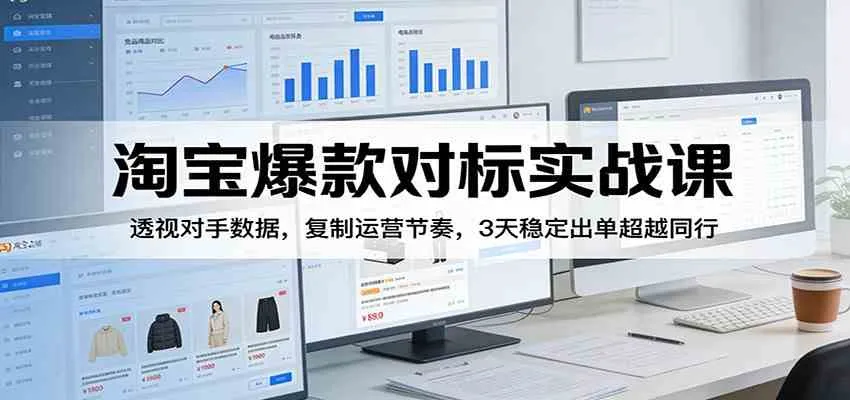 淘宝爆款对标实战课：透视对手数据，复制运营节奏，3天稳定出单超越同行-副业吧