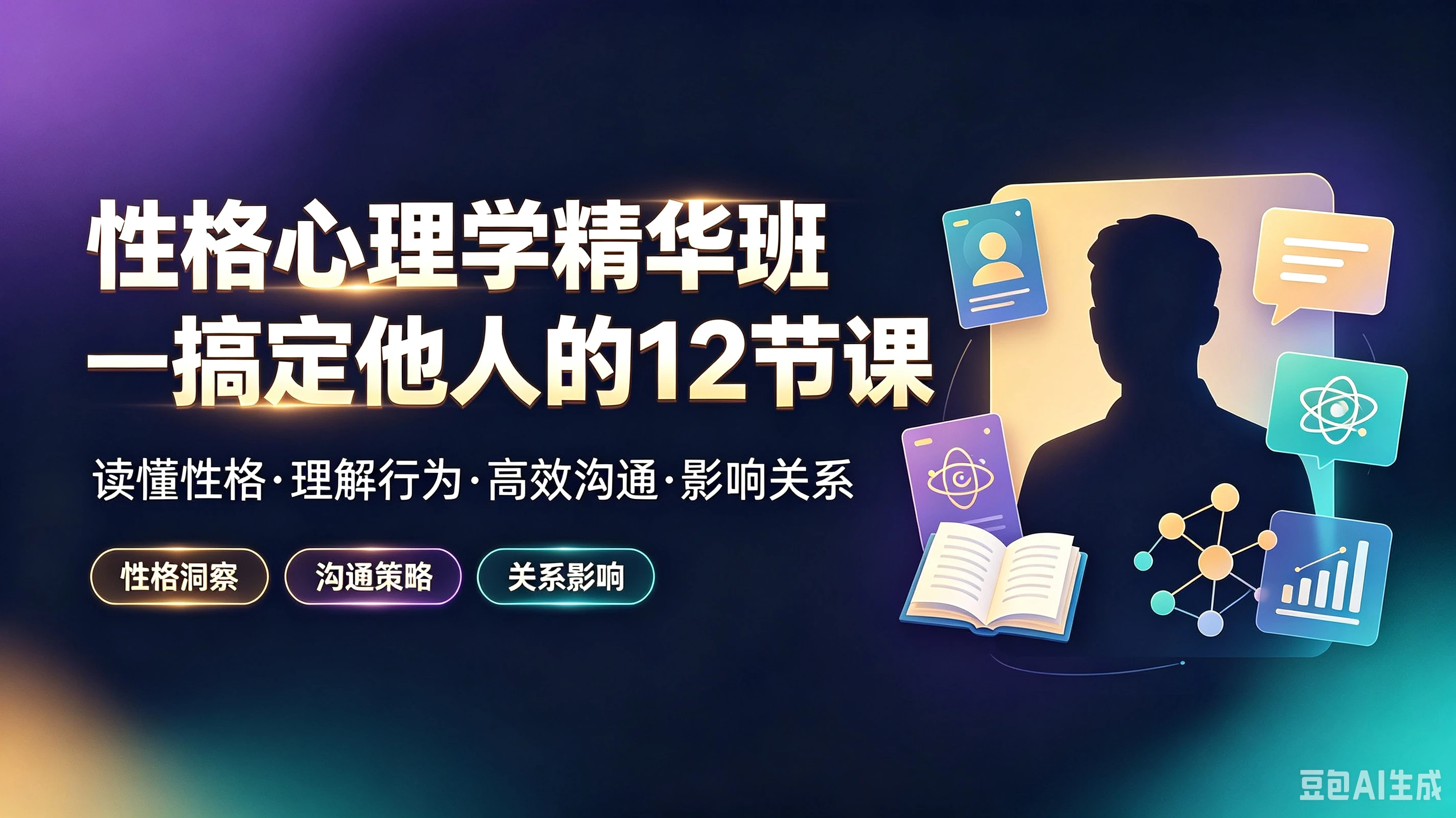 【精】性格心理学精华班一搞定他人的12节课,读懂性格·理解行为·高效沟通·影响关系,性格洞察、沟通策略、关系影响-副业吧