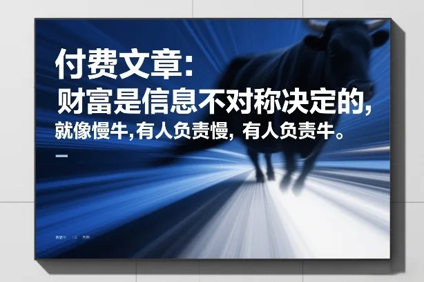 付费文章：财富是信息不对称决定的，就像慢牛，有人负责慢，有人负责牛-副业吧