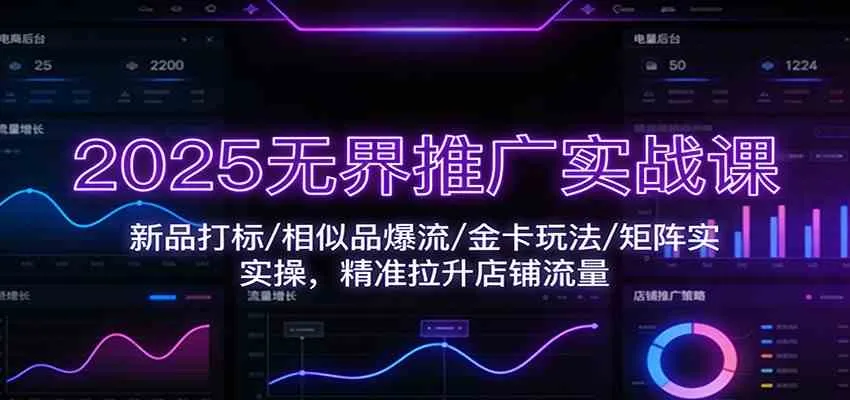 2025无界推广实战课:新品打标/相似品爆流/金卡玩法/矩阵实操,精准拉升店铺流量-副业吧