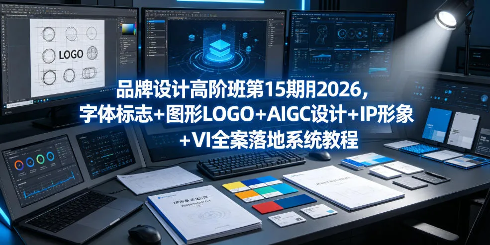 品牌设计高阶班第15期2026,字体标志+图形LOGO+AIGC设计+IP形象+VI全案落地系统教程-副业吧