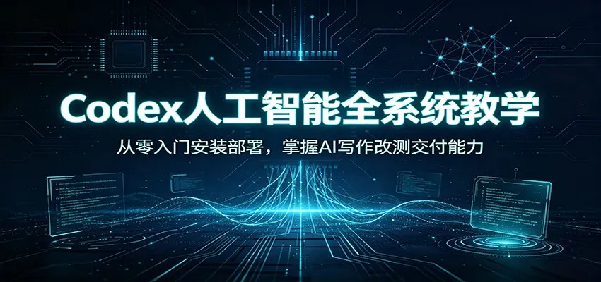 Codex人工智能全系统教学:从零入门安装部署,掌握AI写作改测交付能力-副业吧