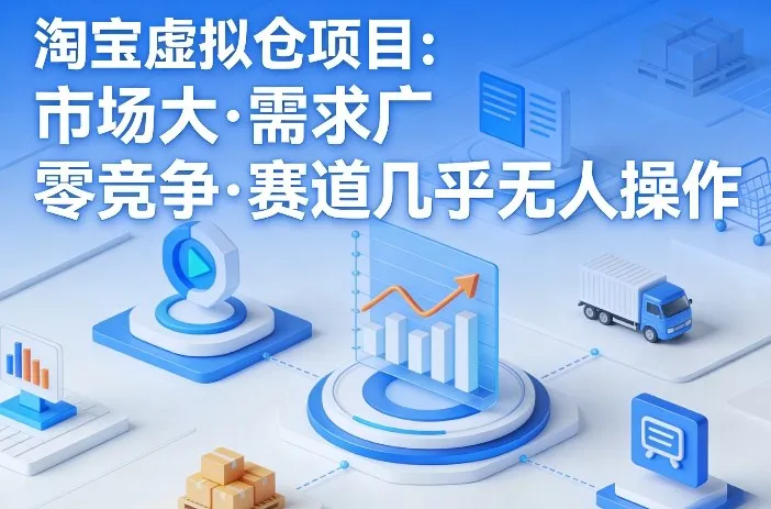 淘宝虚拟仓项目，市场大，需求广，零竞争，赛道几乎没人操作-副业吧