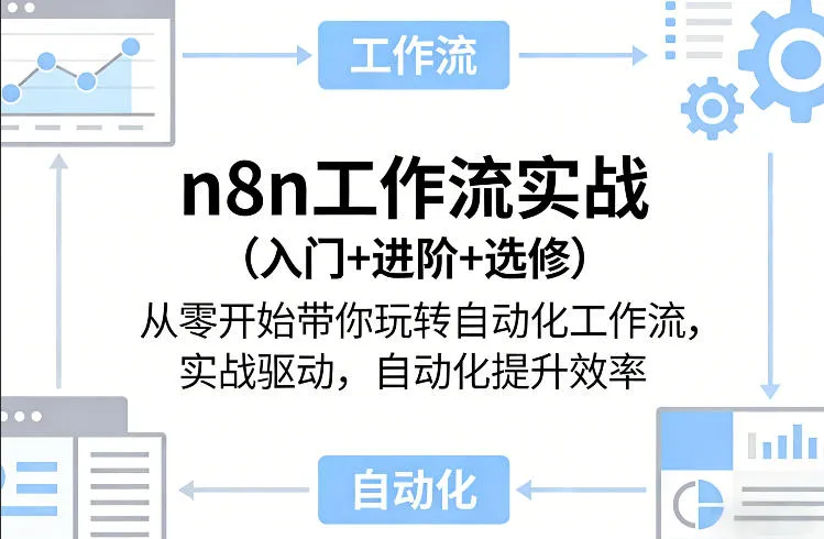 n8n工作流实战（入门+进阶+选修）从零开始带你玩转自动化工作流，实战驱动，自动化提升效率-副业吧