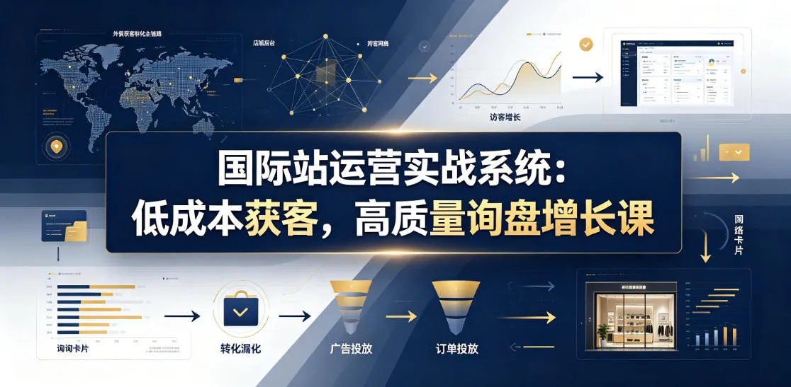 国际站运营实战系统:低成本获客,高质量询盘增长课(更新26年)-副业吧