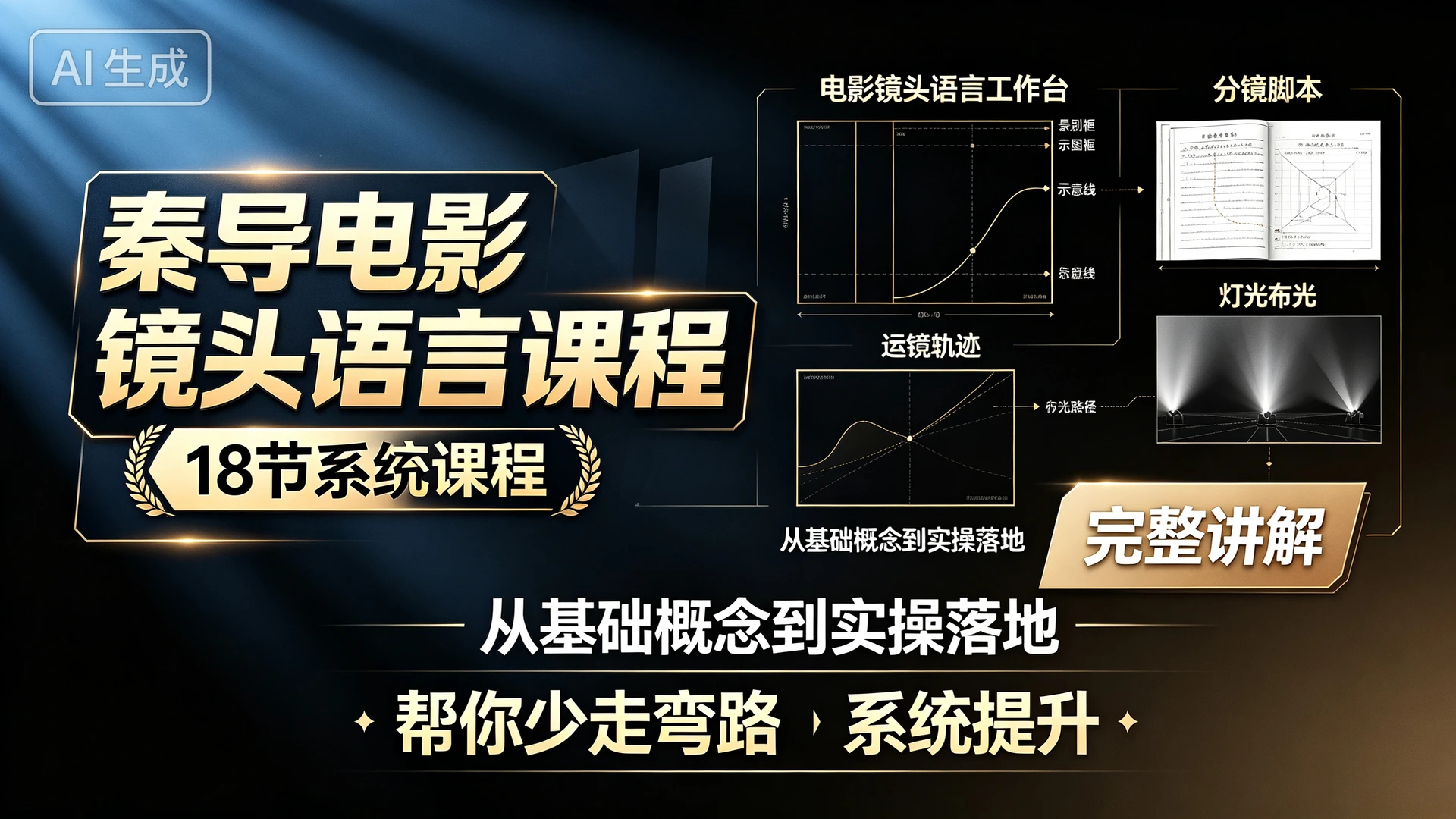 【精】秦导电影镜头语言课程,18 节系统课程,从基础概念到实操落地完整讲解,帮你少走弯路系统提升-副业吧