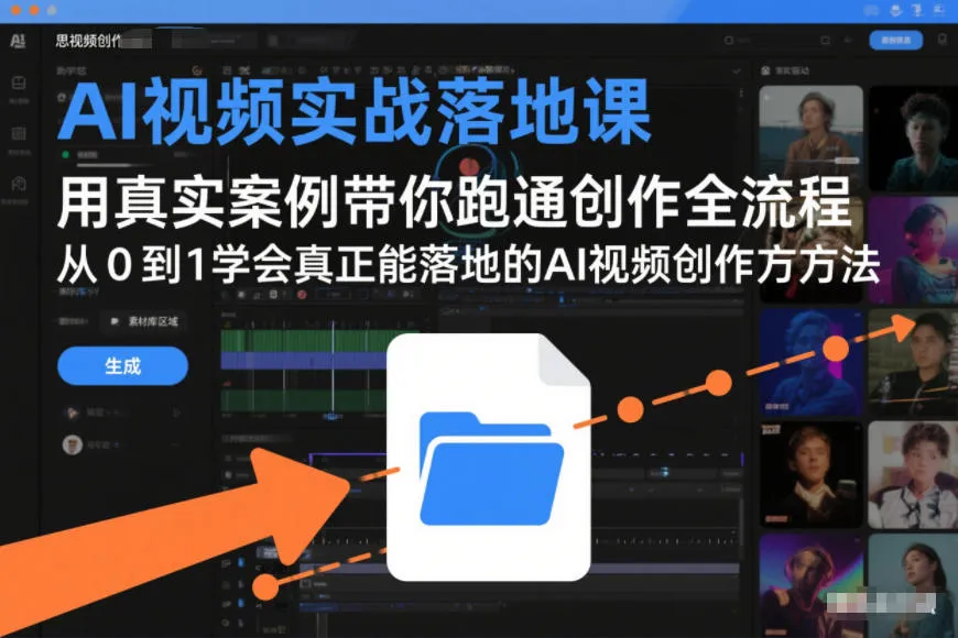 AI视频实战落地课，用真实案例带你跑通创作全流程，从0到1学会真正能落地的AI视频创作方法-副业吧