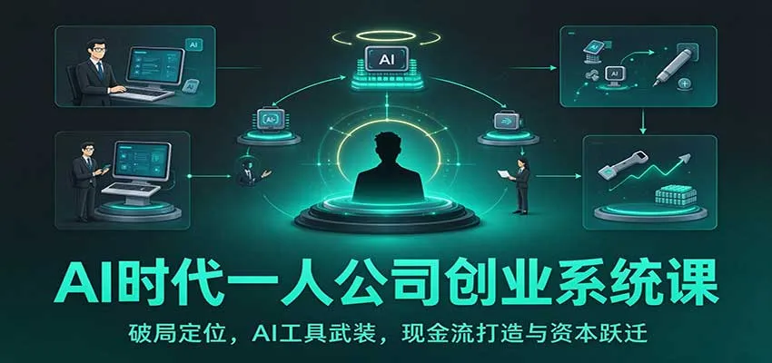 AI时代一人公司创业系统课:破局定位,AI工具武装,现金流打造与资本跃迁-副业吧