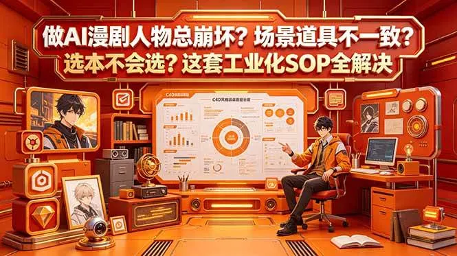 (18850期)做AI漫剧人物总崩坏?场景道具不一致?选本不会选?这套工业化SOP全解决 (更新)-副业吧