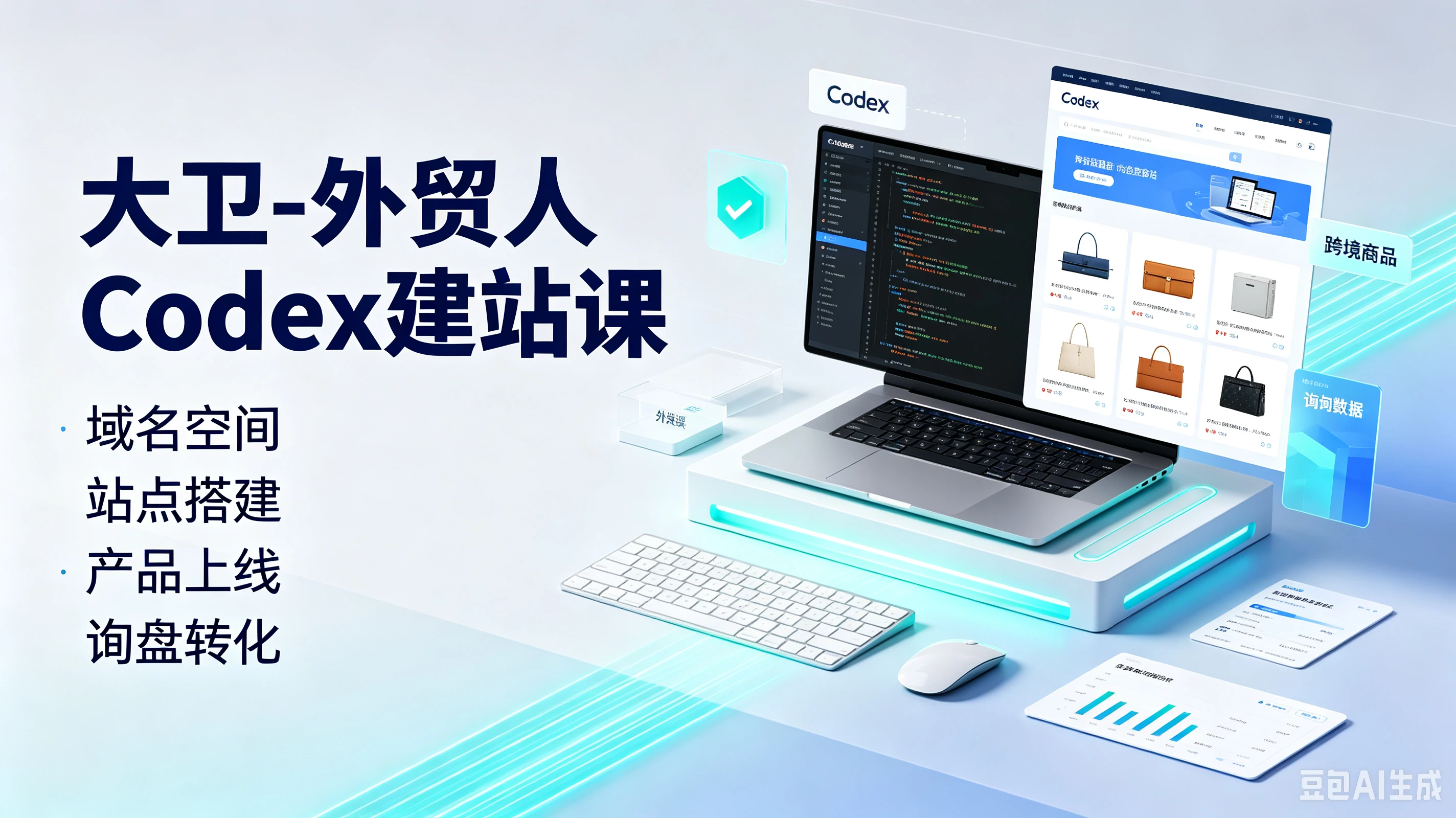 【精】大卫-外贸人Codex建站课,域名空间、站点撘建、产品上线、询盘转化-副业吧