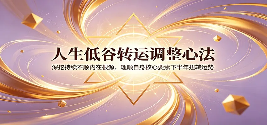 人生低谷转运调整心法：深挖持续不顺内在根源，理顺自身核心要素下半年扭转运势-副业吧