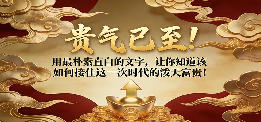 付费文章：贵气已至！用最朴素直白的文字，让你知道该如何接住这一次时代的泼天富贵！-副业吧