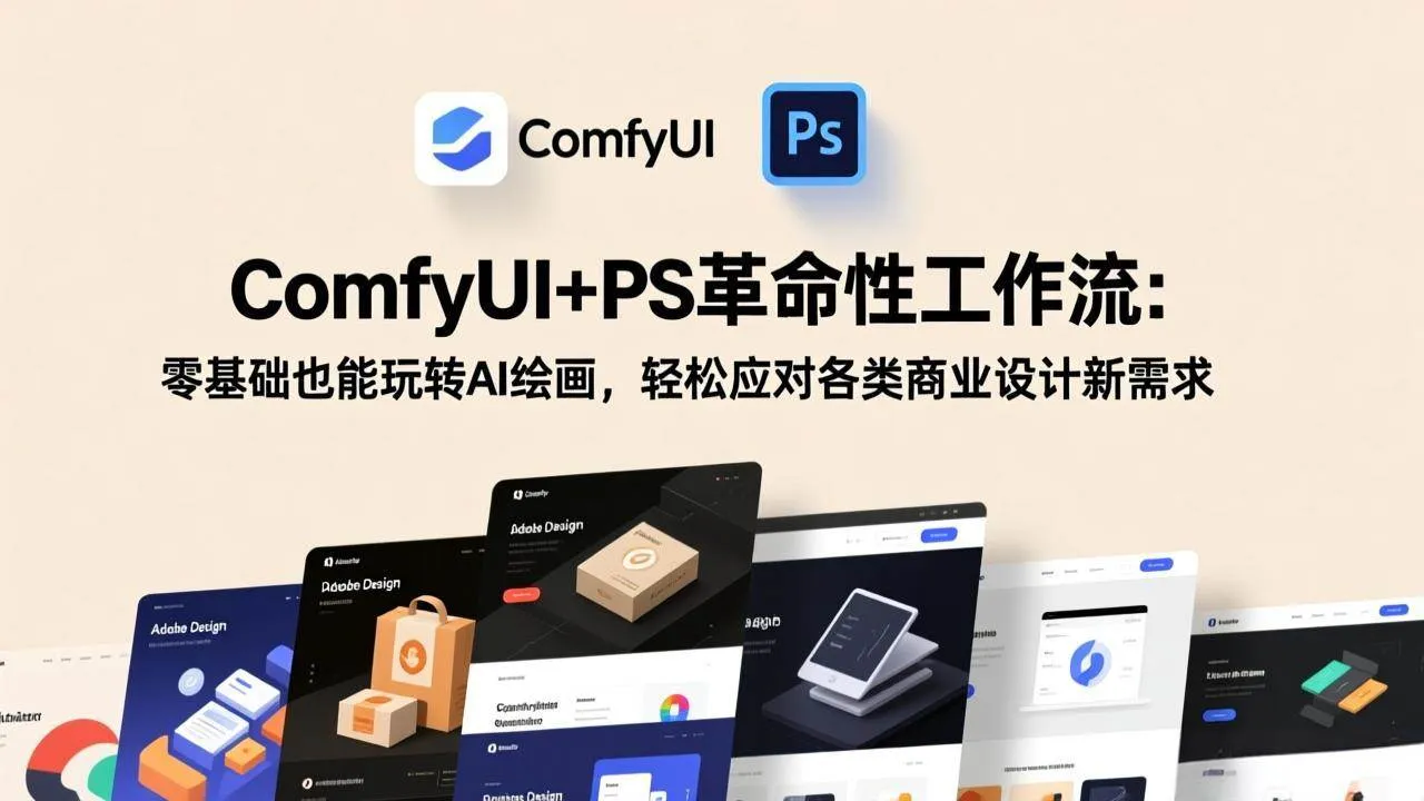 （17512期）ComfyUI+PS革命性工作流：零基础也能玩转AI绘画，轻松应对各类商业设计新需求-副业吧