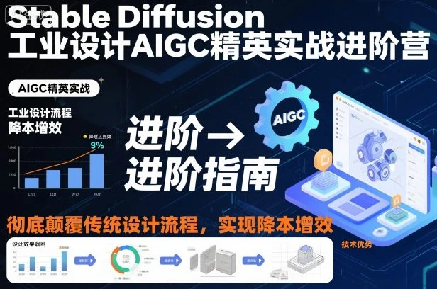 【精】Stable Diffusion工业设计AIGC精英实战进阶营,彻底颠覆传统设计流程,实现降本增效-副业吧