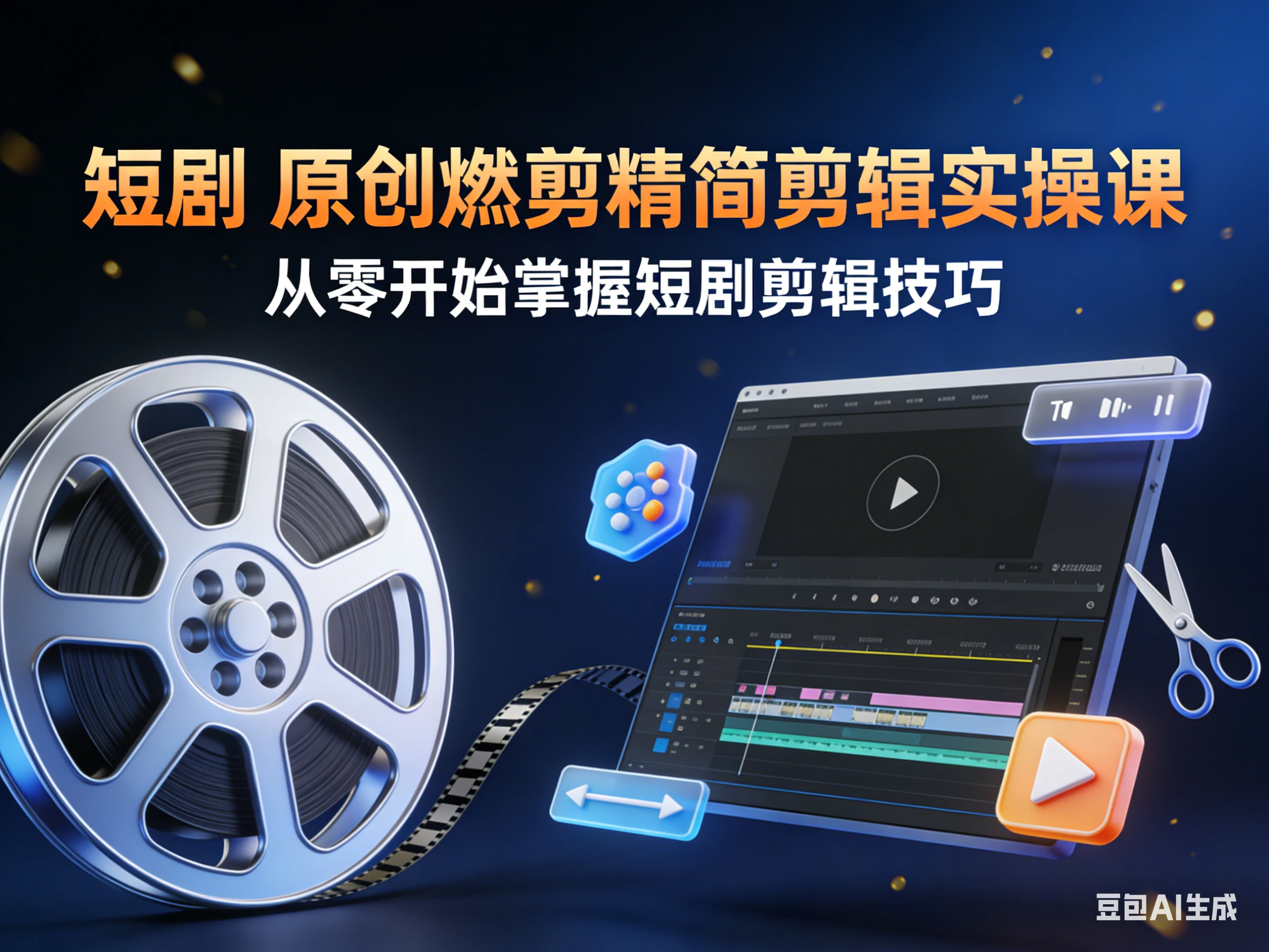 短剧 原创燃剪精简剪辑实操课-副业吧