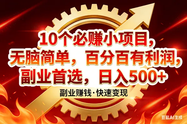 （17735期）10个必赚小项目，百分百有利润，无脑简单，副业首选，日入300+-副业吧