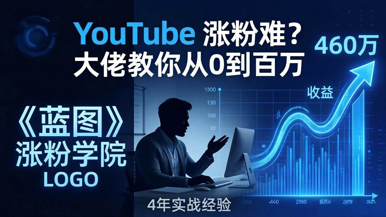 (17836期)YouTube 涨粉难?《蓝图涨粉学院》:4 年赚 460 万的大佬教策略,从0到百万有路径!-副业吧