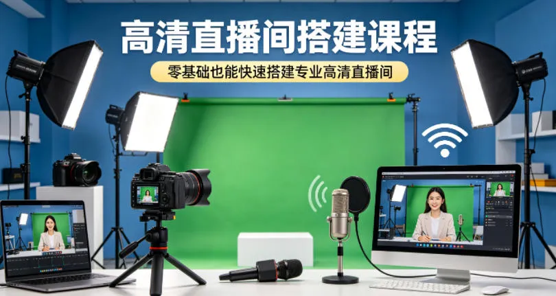 高清直播间搭建课程，零基础也能快速搭建专业高清直播间-副业吧