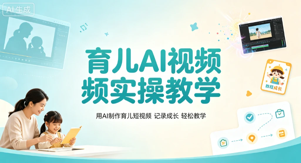 【精】育儿AI视频实操教学,用AI制作育儿短视频,记录成长轻松教学-副业吧
