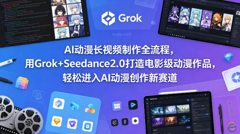 AI动漫长视频制作全流程，用Grok+Seedance2.0打造电影级动漫作品，轻松进入AI动漫创作新赛道-副业吧