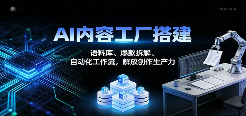 AI内容工厂搭建：语料库、爆款拆解、自动化工作流，解放创作生产力-副业吧