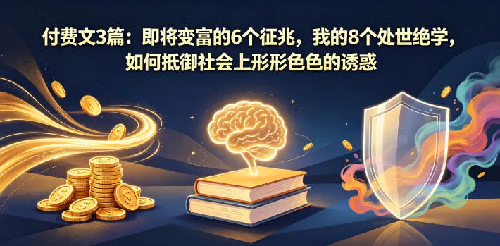 付费文3篇：即将变富的6个征兆，我的8个处世绝学，如何抵御社会上形形色色的诱惑-副业吧