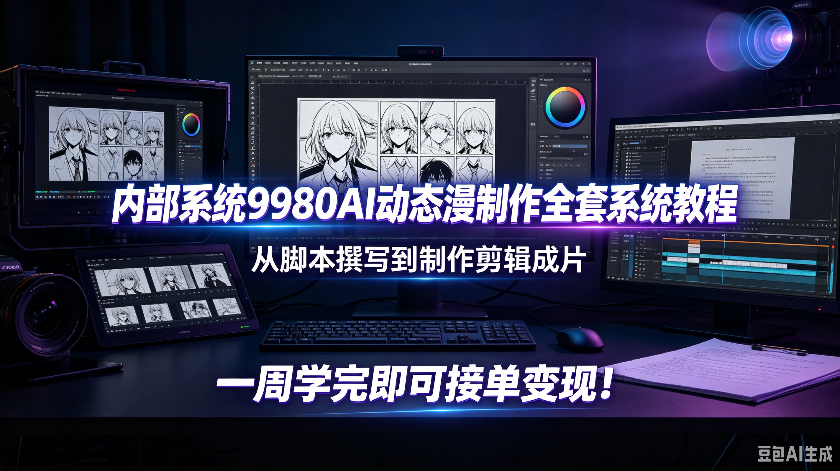 【精】内部系统9980AI动态漫制作全套系统教程,从脚本撰写到制作剪辑成片,一周学完即可接单变现!-副业吧