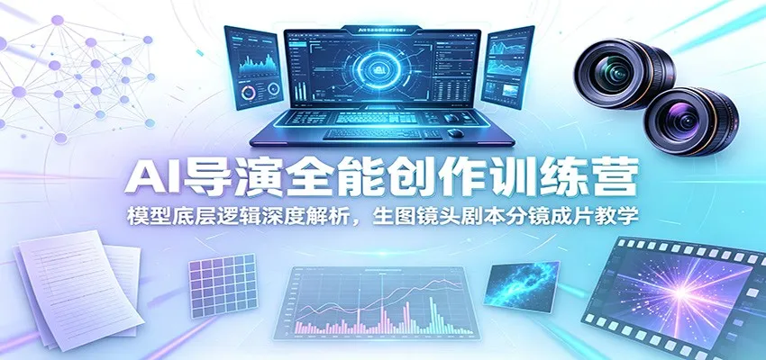 AI导演全能创作训练营:模型底层逻辑深度解析,生图镜头剧本分镜成片教学-副业吧