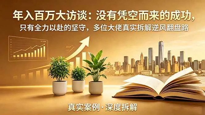 （18891期）年入百万大访谈-更新：没有凭空而来的成功，只有全力以赴的坚守，多位大佬真实拆解逆风翻盘路-副业吧
