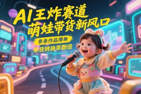AI王炸赛道，萌娃带货新风口，条条作品爆单，带货转换率翻倍，核心逻辑拆解-副业吧