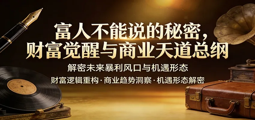 富人不能说的秘密，财富觉醒与商业天道总纲，解密未来暴利风口与机遇形态-副业吧