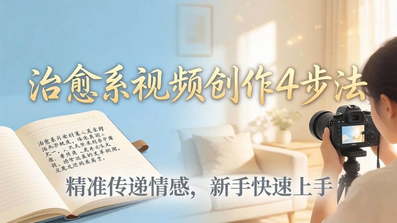 （18165期）治愈系视频创作4步法：从文案打磨到画面呈现，精准传递情感，新手快速上手出优质内容-副业吧
