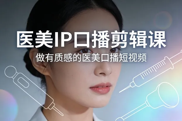 医美IP口播剪辑课，做有质感的医美口播短视频-副业吧