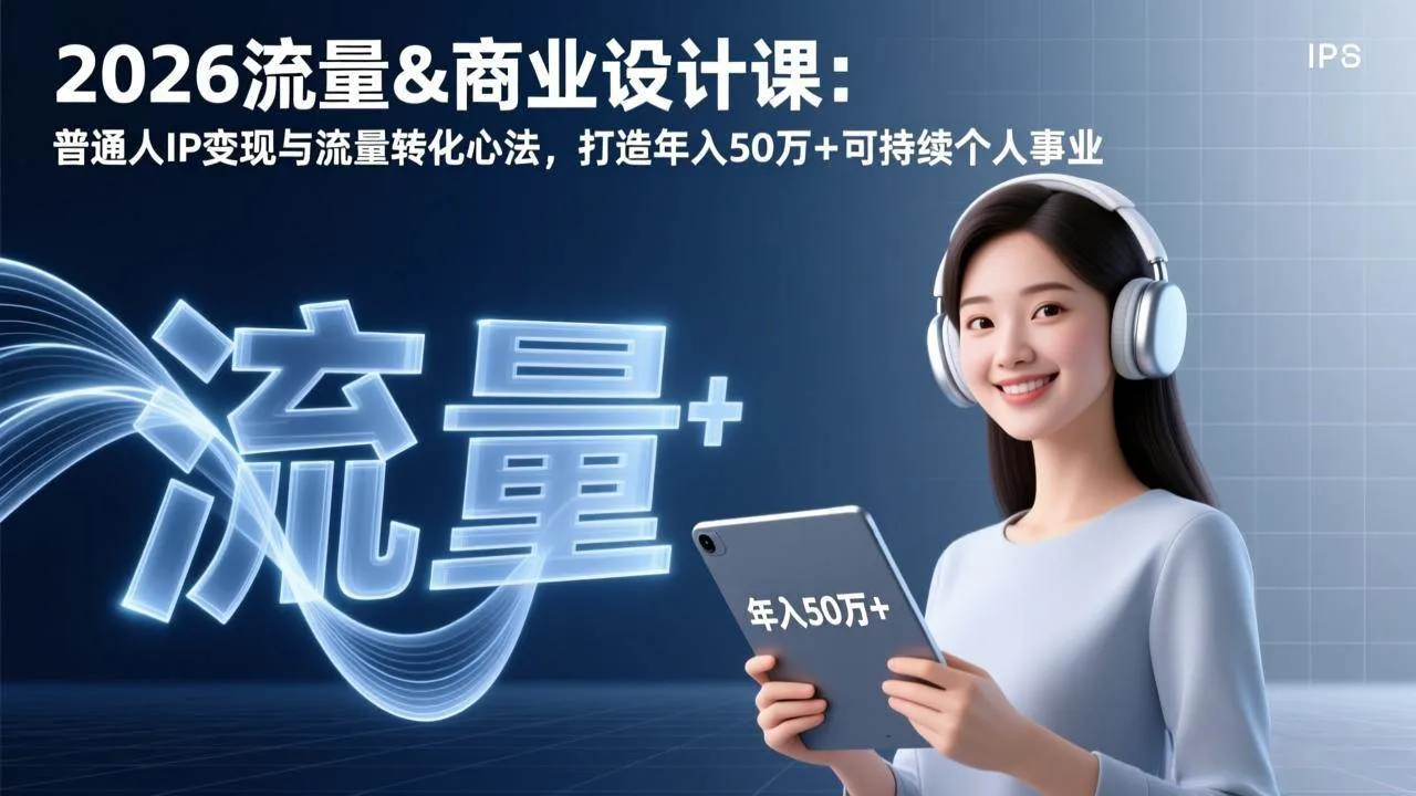 （17246期）2026流量&商业设计课：普通人IP变现与流量转化心法，打造年入50万+可持续个人事业-副业吧