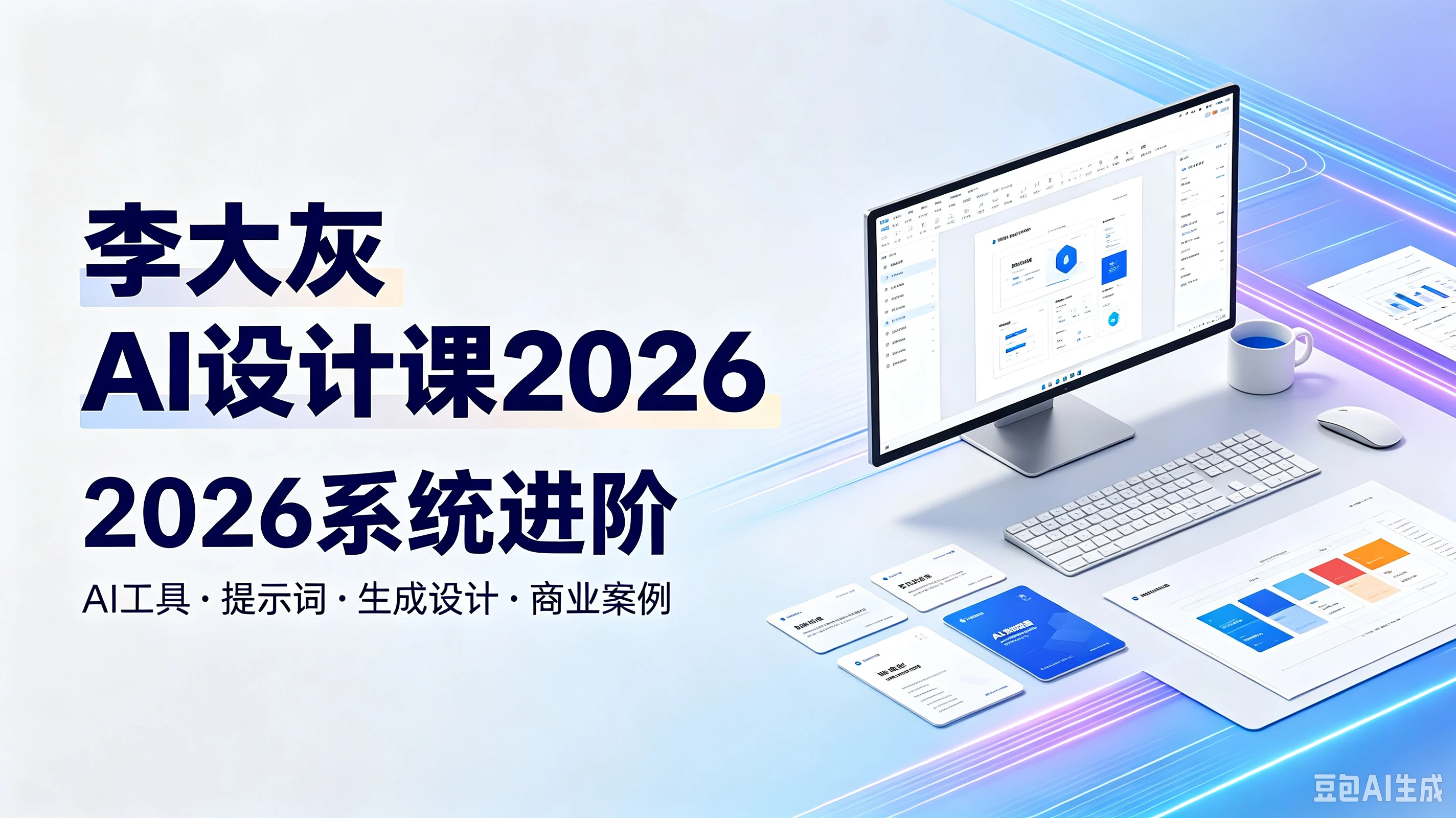 【精】李大灰AI设计课2026系统进阶,AI工具·提示词·生成设计·商业案例-副业吧