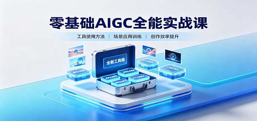 零基础AIGC全能实战课：覆盖绘画、影音、PPT、小说多场景AI创作-副业吧