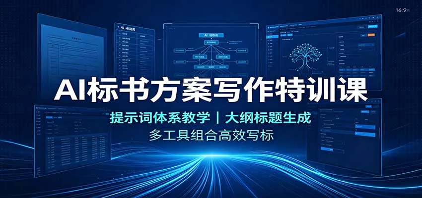 AI标书方案写作特训课：提示词体系教学，大纲标题生成，多工具组合高效写标-副业吧