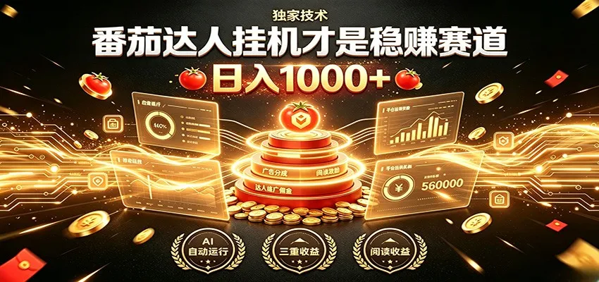 别再瞎找副业！番茄达人挂机才是稳赚赛道 日入1000+-副业吧