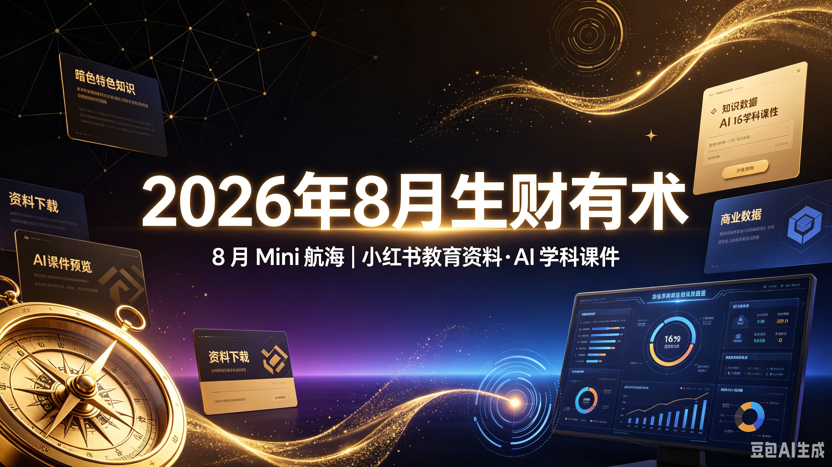 【精】2026年8月生财有术 8 月 Mini 航海|小红书教育资料·AI 学科课件-副业吧