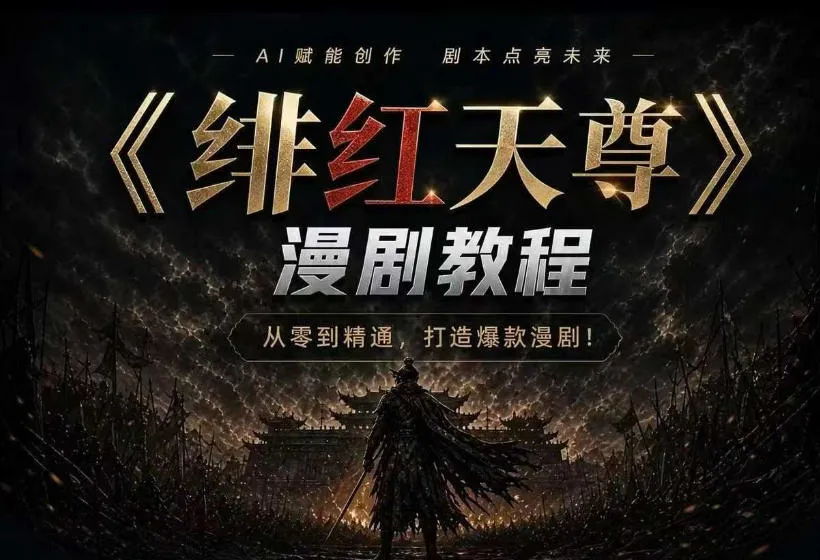 绯红天尊AI漫剧系统教程|从零入门到精通,工具运用+剧本创作+爆款逻辑+提示词素材+镜头剪辑,全套爆款漫剧落地实战课 绯红天尊AI漫剧系统教程|从零入门到精通,工具运用+剧本创作+爆款逻辑+提示词素材+镜头剪辑,全套爆款漫剧落地实战课