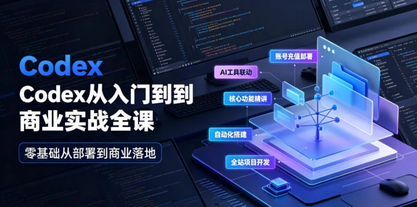 【精】Codex从入门到商业实战全课|账号充值部署、AI工具联动、核心功能精讲、自动化搭建、全站项目开发零基础教程-副业吧