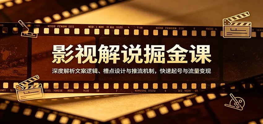 影视解说掘金课：深度解析文案逻辑、槽点设计与推流机制，快速起号与流量变现-副业吧