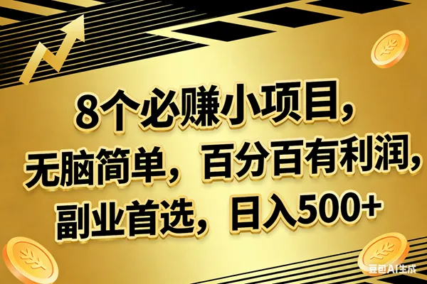 (17793期)10个必赚的小项目,百分百有利润,无脑简单,副业首选,日入300+-副业吧