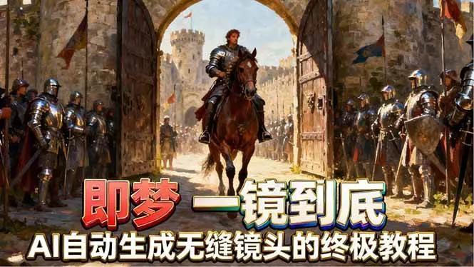 （18241期）即梦AI一镜到底终极教程，智能补帧+运镜技巧，AI自动生成无缝丝滑长镜头高效出片-副业吧