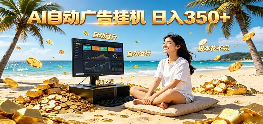 AI自动广告挂机 日入350+ 真正做到躺赚式变现,根本花不完!-副业吧